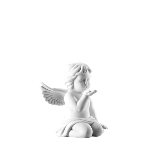 Angel small White-mat Angel kissing hand 6,5 cm