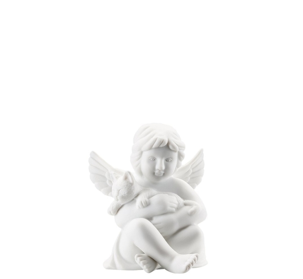 Angel small White-mat Angel with cat
