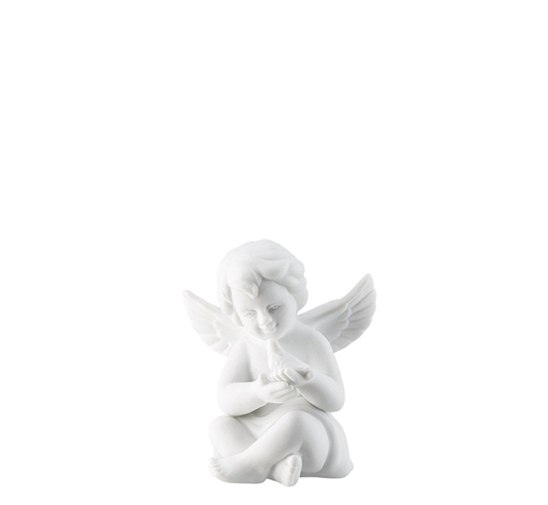 Mat Angels Angel small White-mat Angel with pigeon - Altius Luxury