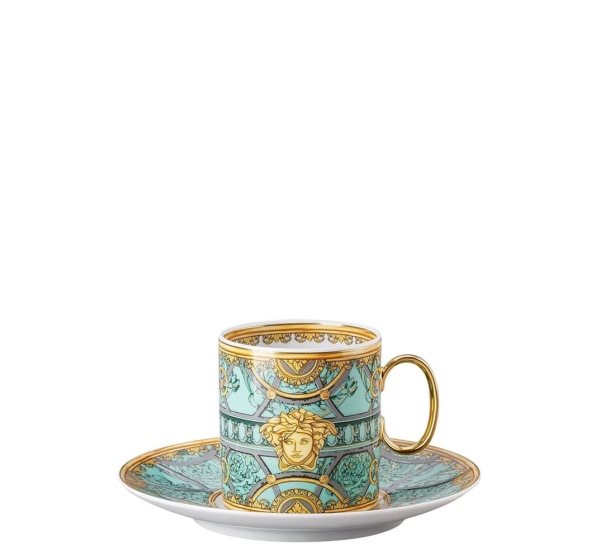 Versace Scala Palazzo Verde Cup & saucer 4 tall