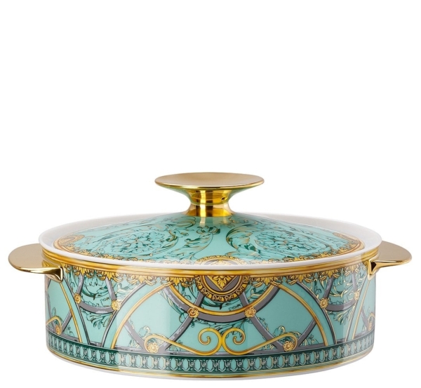 Versace Scala Palazzo Verde Covered vegetable bowl