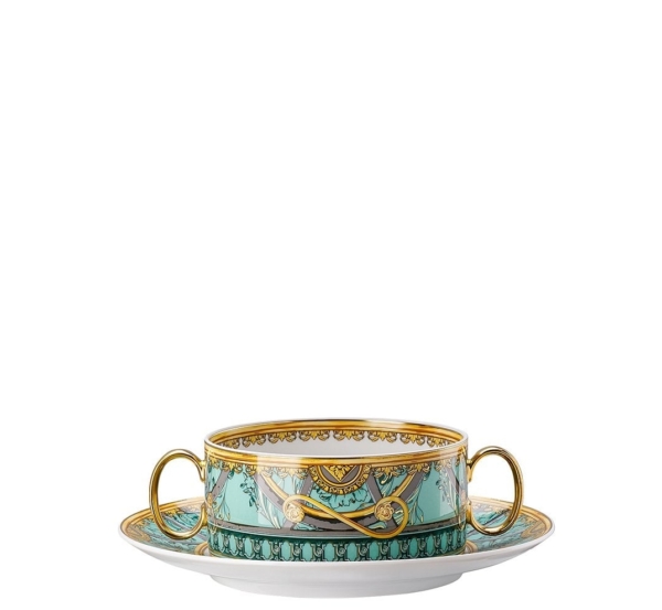 Versace Scala Palazzo Verde Creamsoup cup & saucer